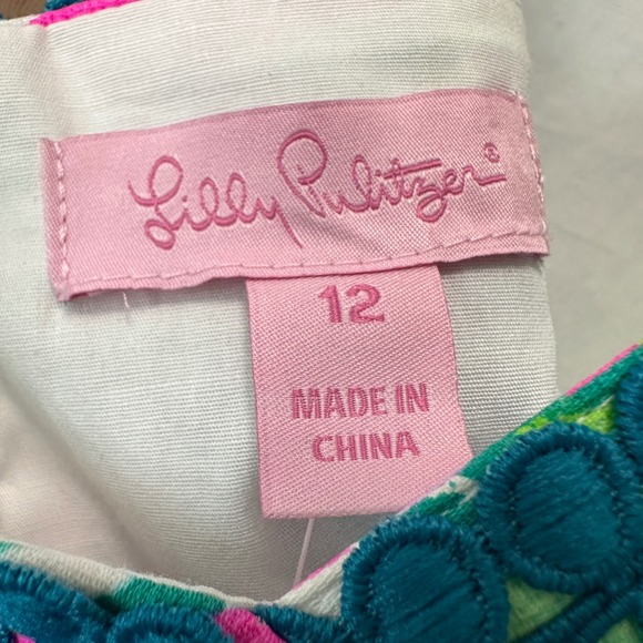 NWT Lilly Pulitzer Vena Halter Shift Dress 12 Beaded Tropical Print Pink Green‎ - Picture 3 of 8